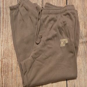 PINK Victoria's Secret Brown Sweatpants with Relaxed Fit and Drawstring Waist